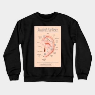 Ear Piercing Infographic Chart Crewneck Sweatshirt